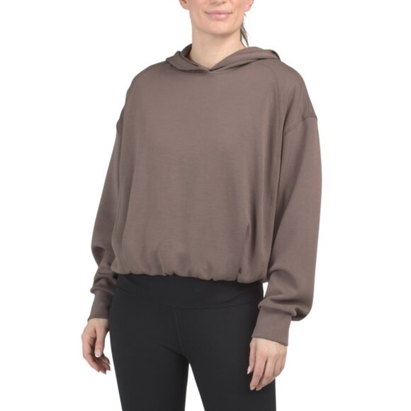 SINCERELY JULES Mocha Bubble Hem Hoodie - Picture 1 of 2